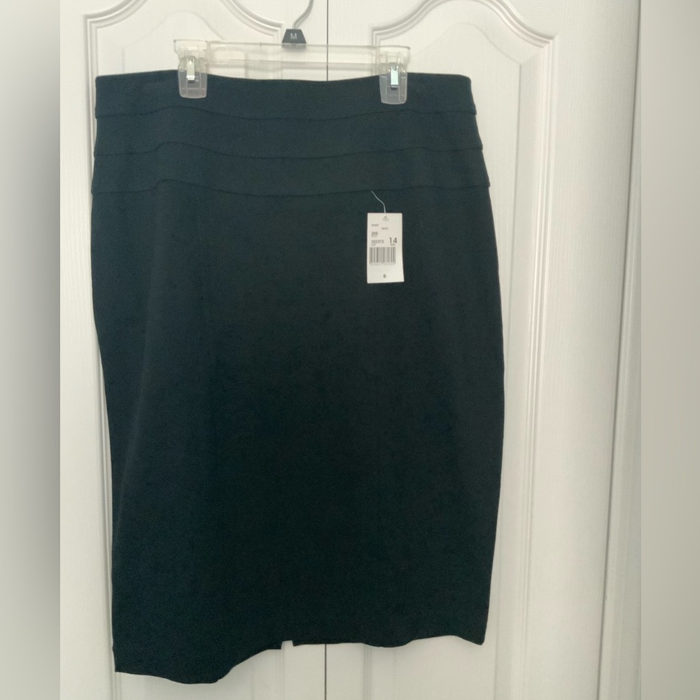 NWT CAbi Elegant Black Pencil Skirt